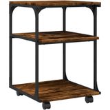 Printerstandaard - 3-Lagen - Hout - Stalen Frame - Verplaatsbaar