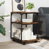 Printerstandaard - 3-Lagen - Hout - Stalen Frame - Verplaatsbaar