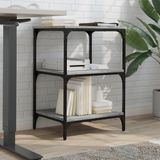vidaXL - Printerkastje - 3-laagsx41x75 - cm - bewerkt - hout - grijs - sonoma