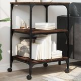 vidaXL - Printerkastje - 3-laagsx41x75 - cm - bewerkt - hout - bruin - eiken