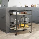 vidaXL - Keukentrolley - 82x40x78,5 - cm - bewerkt - hout - sonoma - eikenkleurig