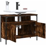 vidaXL - Badkamerkast - 80x30x60 - cm - bewerkt - hout - gerookt - eikenkleurig