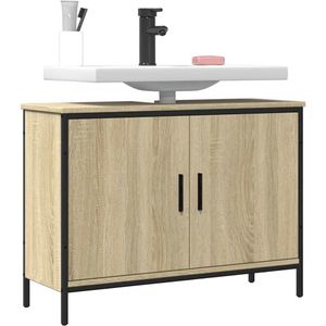 vidaXL - Wastafelkast - 80x30x60 - cm - bewerkt - hout - sonoma - eikenkleurig