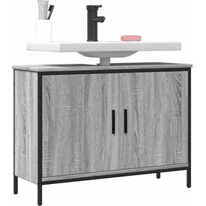 vidaXL Waschbeckenunterschrank Grau Sonoma 80x30x60 cm Holzwerkstoff