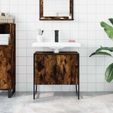 vidaXL - Badkamerkast - 60x33x60 - cm - bewerkt - hout - gerookt - eikenkleurig