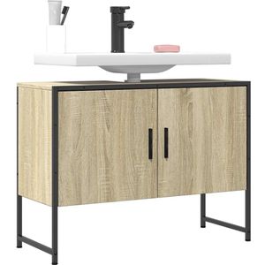 vidaXL Waschbeckenunterschrank Sonoma-Eiche 80x33x60 cm Holzwerkstoff