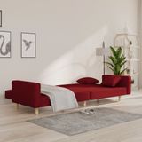 Vidaxl - Schlafsofa 2-Sitzer mit 2 Kissen Weinrot Stoff