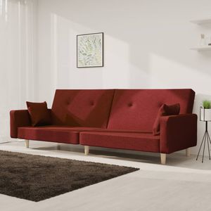Vidaxl - Schlafsofa 2-Sitzer mit 2 Kissen Weinrot Stoff