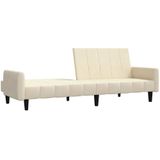 Schlafsofa 2-Sitzer Creme Samt Vidaxl