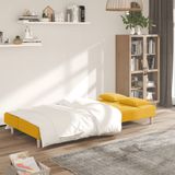 Schlafsofa 2-Sitzer mit 2 Kissen Gelb Stoff Vidaxl