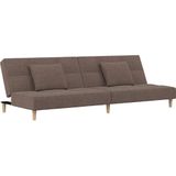 Schlafsofa 2-Sitzer mit 2 Kissen Taupe Stoff vidaXL
