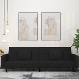 Vidaxl - Schlafsofa 2-Sitzer mit 2 Kissen Schwarz Samt