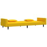 Schlafsofa 2-Sitzer mit 2 Kissen Gelb Samt vidaXL