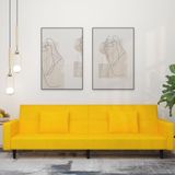 Schlafsofa 2-Sitzer mit 2 Kissen Gelb Samt vidaXL