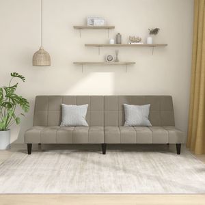 vidaXL - Slaapbank - Fluweel - Lichtgrijs - 2-in-1 functie