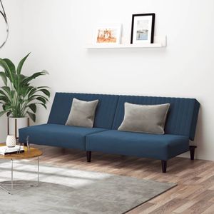 vidaXL - Slaapbank - 2-zits - fluweel - blauw