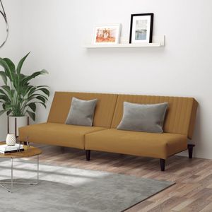 vidaXL - Slaapbank - Bruin - Fluweel - 2-zits