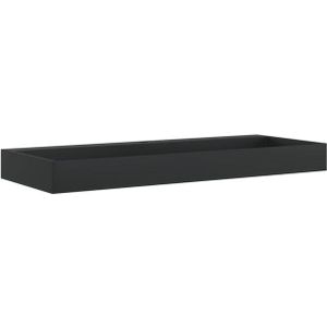 vidaXL - Wastafel - 120x46x11 - cm - gegoten - mineraal/marmer - matzwart