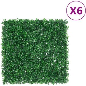 vidaXL Hek met kunstheester 6 st 50x50 cm groen