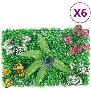 vidaXL Hek met kunstplanten 6 st 40x60 cm groen