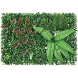 vidaXL Hek met kunstplanten 6 st 40x60 cm groen