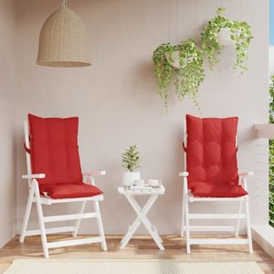 vidaXL - Stoelkussens - 2 - st - hoge - rug - oxford - stof - rood