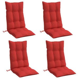 vidaXL Stoelkussens 4 st hoge rug oxford stof rood