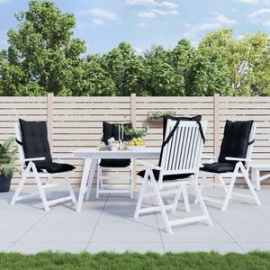 vidaXL Stoelkussens 4 st hoge rug oxford stof zwart
