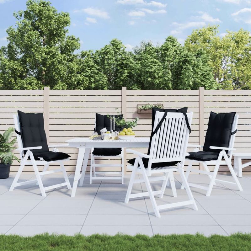 vidaXL - Stoelkussens - 4 - st - hoge - rug - oxford - stof - zwart