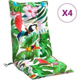vidaXL - Stoelkussens - 4 - st - hoge - rug - oxford - stof - meerkleurig