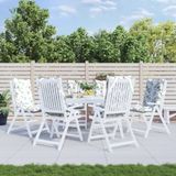 vidaXL - Stoelkussens - 6 - st - hoge - rug - bladpatroon - oxford - stof