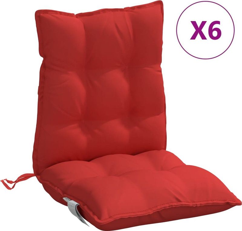 vidaXL Niedriglehner-Auflagen 6 Stk. Rot Oxford-Gewebe