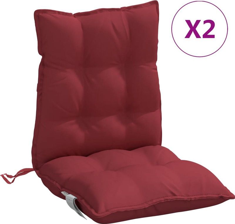 Niedriglehner-Auflagen 2 Stk. Weinrot Oxford-Gewebe Vidaxl