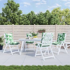 vidaXL Stoelkussens 2 st lage rug bladpatroon oxford stof