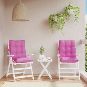 vidaXL Stoelkussens 2 st lage rug oxford stof roze