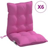 vidaXL Stoelkussens 6 st lage rug oxford stof roze