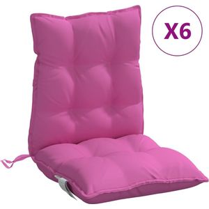 Niedriglehner-Auflagen 6 Stk. Rosa Oxford-Gewebe Vidaxl