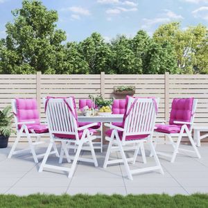 vidaXL Stoelkussens 6 st lage rug oxford stof roze