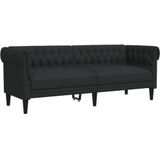 Vidaxl - Chesterfield-Sofa 3-Sitzer Schwarz Stoff