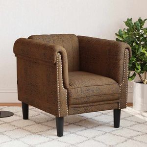 vidaXL Sessel Braun Kunstleder Wildleder-Optik
