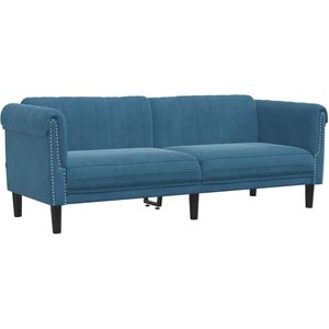 vidaXL Sofa 3-Sitzer Blau Samt