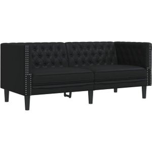 vidaXL Tweezitsbank Chesterfield-stijl kunstleer zwart