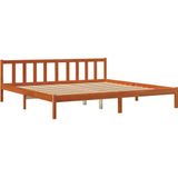 vidaXL Massivholzbett ohne Matratze Wachsbraun 180x200 Kiefernholz