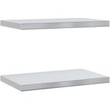 vidaXL - Wandschappen - 2 - st - 50x30x3 - cm - roestvrijstaal - zilverkleurig