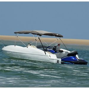 4-Bow Bimini-Top mit Mesh-Seitenteilen 243x(170-182)x137 cm Vidaxl Anthrazit grau