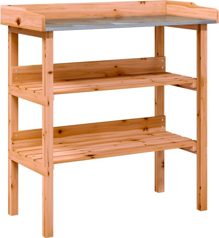 Pflanztisch mit Ablagen Braun 78x38x82,5 cm Massivholz Tanne Vidaxl