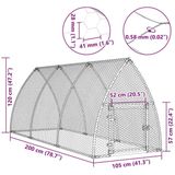 vidaXL - Kippenhok - 300x105x120 - cm - gegalvaniseerd - staal - zilverkleurig