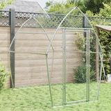 vidaXL - Kippenhok - 200x105x182 - cm - gegalvaniseerd - staal - zilverkleurig