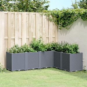 vidaXL Plantenbak 160x120x53 cm polypropeen blauwgrijs