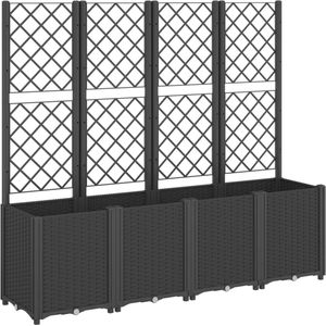 Pflanzkübel mit Rankgitter Schwarz 160x40x140 cm pp Vidaxl
